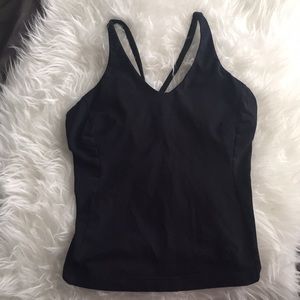 Black strappy workout top